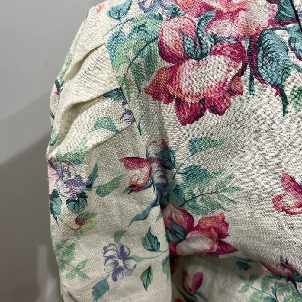 Components Susan Bristol vintage cottagecore prairie floral print linen 2-piece.